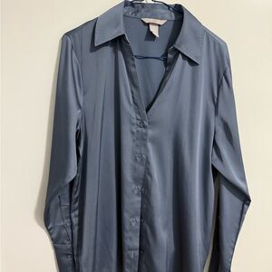 H&M Steel Blue Blouse